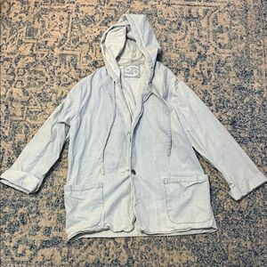 Sixty nine us denim chambray hooded jacket blazer sz M medium